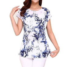 Load image into Gallery viewer, 5XL 2018 Women Ladies Clothing Tops short Sleeve printing Shirts Casual Boat anchor Blouse Silk female woman clothes plus size