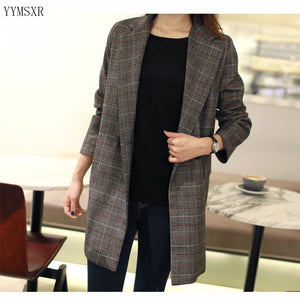 5XL Women's mid-length jacket small suit feminine 2020 Korean version of the new autumn and winter women's blazer high quality