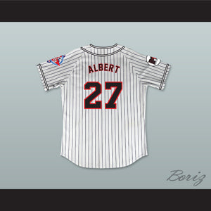 Steve Albert 27 Homeboys Pinstriped Baseball Jersey 6th Annual Rock N' Jock Softball Challenge 1995