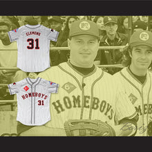Load image into Gallery viewer, Roger Clemens 31 Homeboys Pinstriped Baseball Jersey 6th Annual Rock N&#39; Jock Softball Challenge 1995