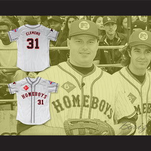 Roger Clemens 31 Homeboys Pinstriped Baseball Jersey 6th Annual Rock N' Jock Softball Challenge 1995