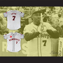 Load image into Gallery viewer, Kenny Lofton 7 Homeboys Pinstriped Baseball Jersey 6th Annual Rock N&#39; Jock Softball Challenge 1995
