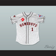 Load image into Gallery viewer, Ozzie Smith 1 Homeboys Pinstriped Baseball Jersey 6th Annual Rock N&#39; Jock Softball Challenge 1995