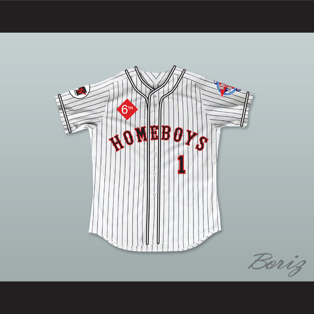 Ozzie Smith 1 Homeboys Pinstriped Baseball Jersey 6th Annual Rock N' Jock Softball Challenge 1995