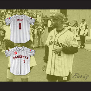 Ozzie Smith 1 Homeboys Pinstriped Baseball Jersey 6th Annual Rock N' Jock Softball Challenge 1995