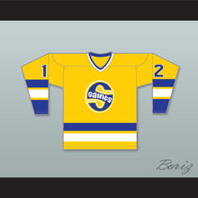 Load image into Gallery viewer, WHA 1972-73 Minnesota Fighting Saints Mike Antonovich 12 Alternate Hockey Jersey