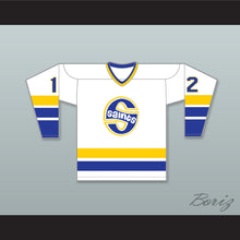 Load image into Gallery viewer, WHA 1972-73 Minnesota Fighting Saints Mike Antonovich 12 Home Hockey Jersey