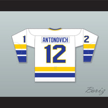 Load image into Gallery viewer, WHA 1972-73 Minnesota Fighting Saints Mike Antonovich 12 Home Hockey Jersey