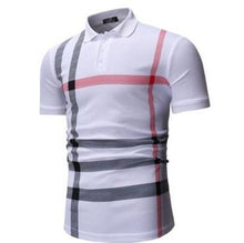 Load image into Gallery viewer, 92% Cotton camisa Mn Polo Shirt 2015 Casual Striped Slim short sleeves ASIAN SIZE M-3XL
