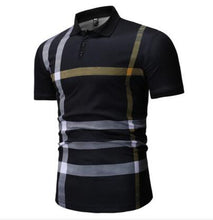 Load image into Gallery viewer, 92% Cotton camisa Mn Polo Shirt 2015 Casual Striped Slim short sleeves ASIAN SIZE M-3XL