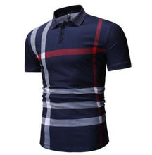 Load image into Gallery viewer, 92% Cotton camisa Mn Polo Shirt 2015 Casual Striped Slim short sleeves ASIAN SIZE M-3XL