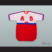 Load image into Gallery viewer, ABC Atlanta Black Crackers 1 Red Blue and White Baseball Jersey