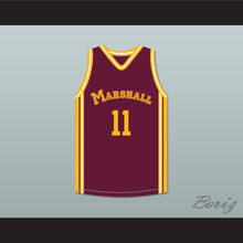 Load image into Gallery viewer, Arthur Agee 11 John Marshall Metropolitan High School Commandos Maroon Basketball Jersey Hoop Dreams