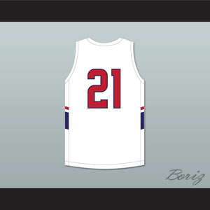 AJ Griffin 21 Archbishop Stepinac High School Crusaders White Basketball Jersey 1