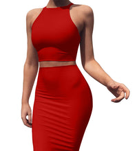 Load image into Gallery viewer, ANJAMANOR Crop Top and Skirt Two Pieces Dress Set Yellow Club Summer Outfit Sexy Clothes for Women Matching Sets D53-AZ17