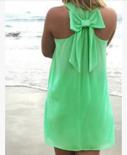 Load image into Gallery viewer, AQ82 Women Summer Dress Fashion Female Clothing Casual Straight Dress Back Bowknot Loose Women Mini Summer Dress