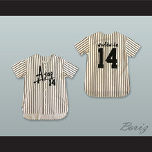 Load image into Gallery viewer, ASAP Rocky 14 Worldwide White Pinstriped Baseball Jersey