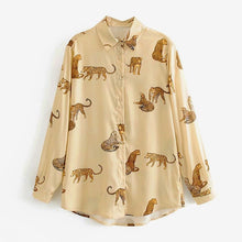 Load image into Gallery viewer, Aachoae Leopard Stylish Shirt Women Turn Down Collar Office Fashion Female Blouse Long Sleeve Plus Size Lady Tops Blusa Feminina