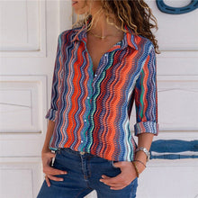 Load image into Gallery viewer, Aachoae Women Blouses 2020 Fashion Long Sleeve Turn Down Collar Office Shirt Blouse Shirt Casual Tops Plus Size Blusas Femininas