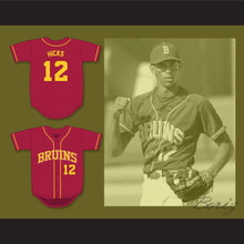 Load image into Gallery viewer, Aaron Hicks 12 Woodrow Wilson Classical High School Bruins Cardinal Red Baseball Jersey 2