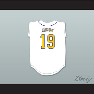 Aaron Judge 19 Linden High School Lions White Baseball Jersey 2