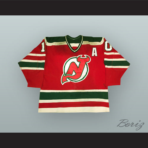 Aaron Broten 10 New Jersey Red Hockey Jersey