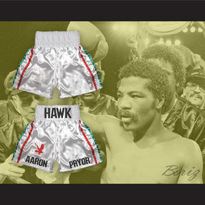 Aaron 'The Hawk' Pryor White Boxing Shorts
