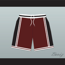 Load image into Gallery viewer, Panthers High School Maroon with Black Side Stripe Basketball Shorts Above The Rim