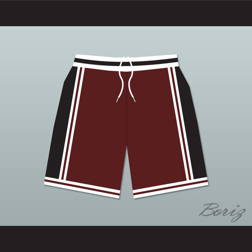 Panthers High School Maroon with Black Side Stripe Basketball Shorts Above The Rim