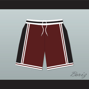 Panthers High School Maroon with Black Side Stripe Basketball Shorts Above The Rim