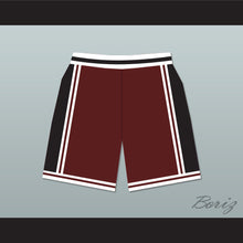 Load image into Gallery viewer, Panthers High School Maroon with Black Side Stripe Basketball Shorts Above The Rim