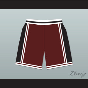 Panthers High School Maroon with Black Side Stripe Basketball Shorts Above The Rim