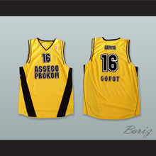 Load image into Gallery viewer, Adam Lapeta 16 Polonia Poland Yellow Basketball Jersey