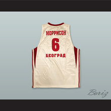 Load image into Gallery viewer, Adam Morrison 6 Red Star Belgrade Serbia White Basketball Jersey