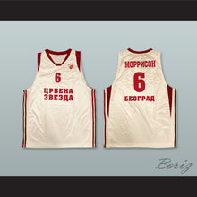 Load image into Gallery viewer, Adam Morrison 6 Red Star Belgrade Serbia White Basketball Jersey