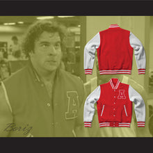 Load image into Gallery viewer, Adams College Red Varsity Letterman Jacket-Style Sweatshirt