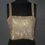 Load image into Gallery viewer, Adjustable Tees Club Women Party Tank Tops Metal Mesh Strap Sheath Draped Spark Diamonds Neck Halter Backless Sexy Pullover 2019