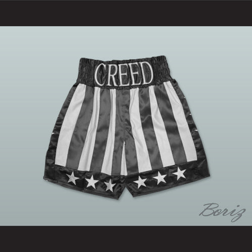 Adonis Johnson Black and White Flag Boxing Shorts Creed II