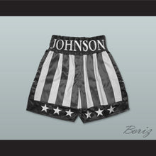 Load image into Gallery viewer, Adonis Johnson Black and White Flag Boxing Shorts Creed II