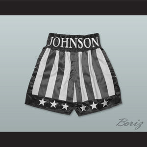 Adonis Johnson Black and White Flag Boxing Shorts Creed II