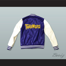 Load image into Gallery viewer, Air Bud K9 Timberwolves Blue and White Lab Leather Varsity Letterman Jacket 1
