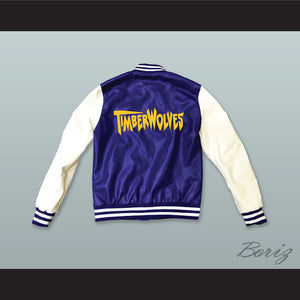 Air Bud K9 Timberwolves Blue and White Lab Leather Varsity Letterman Jacket 1