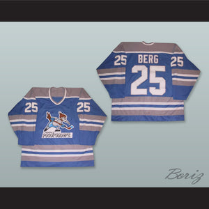 Aki Berg 25 Edmonton Roadrunners Light Blue Hockey Jersey