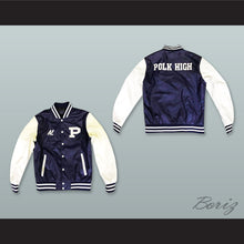 Load image into Gallery viewer, Al Bundy Polk High Navy Blue and White Lab Leather Varsity Letterman Jacket