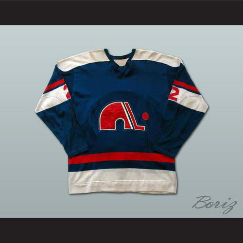 Alain Beaule 2 Quebec Nordiques Navy Blue Hockey Jersey