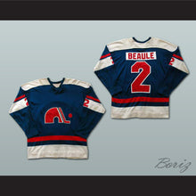 Load image into Gallery viewer, Alain Beaule 2 Quebec Nordiques Navy Blue Hockey Jersey