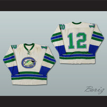 Load image into Gallery viewer, Alain Caron 12 Oakland Seals White Hockey Jersey