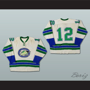 Alain Caron 12 Oakland Seals White Hockey Jersey