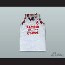 Load image into Gallery viewer, Albert 6 Pamesa Valencia White Basketball Jersey
