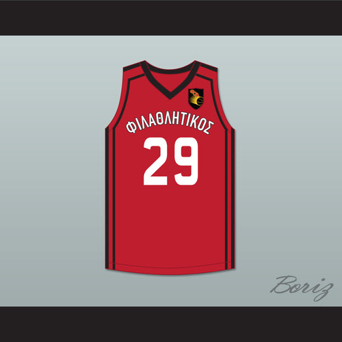 Alex Antetokounmpo 29 Filathlitikos A.O Zografou B.C. Red Basketball Jersey